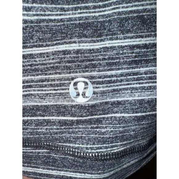 Lululemon Women's Rulu Pace Setter Half Zip Pullover Stripe Grey Slate Size 10 - Picture 8 of 14